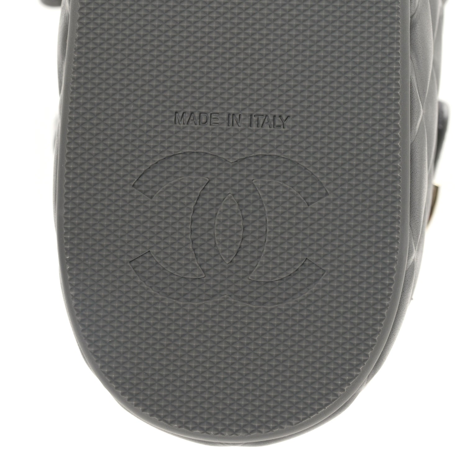 Chanel Shiny Calfskin Logo Platform Sandals 39 Grey 6 of 10