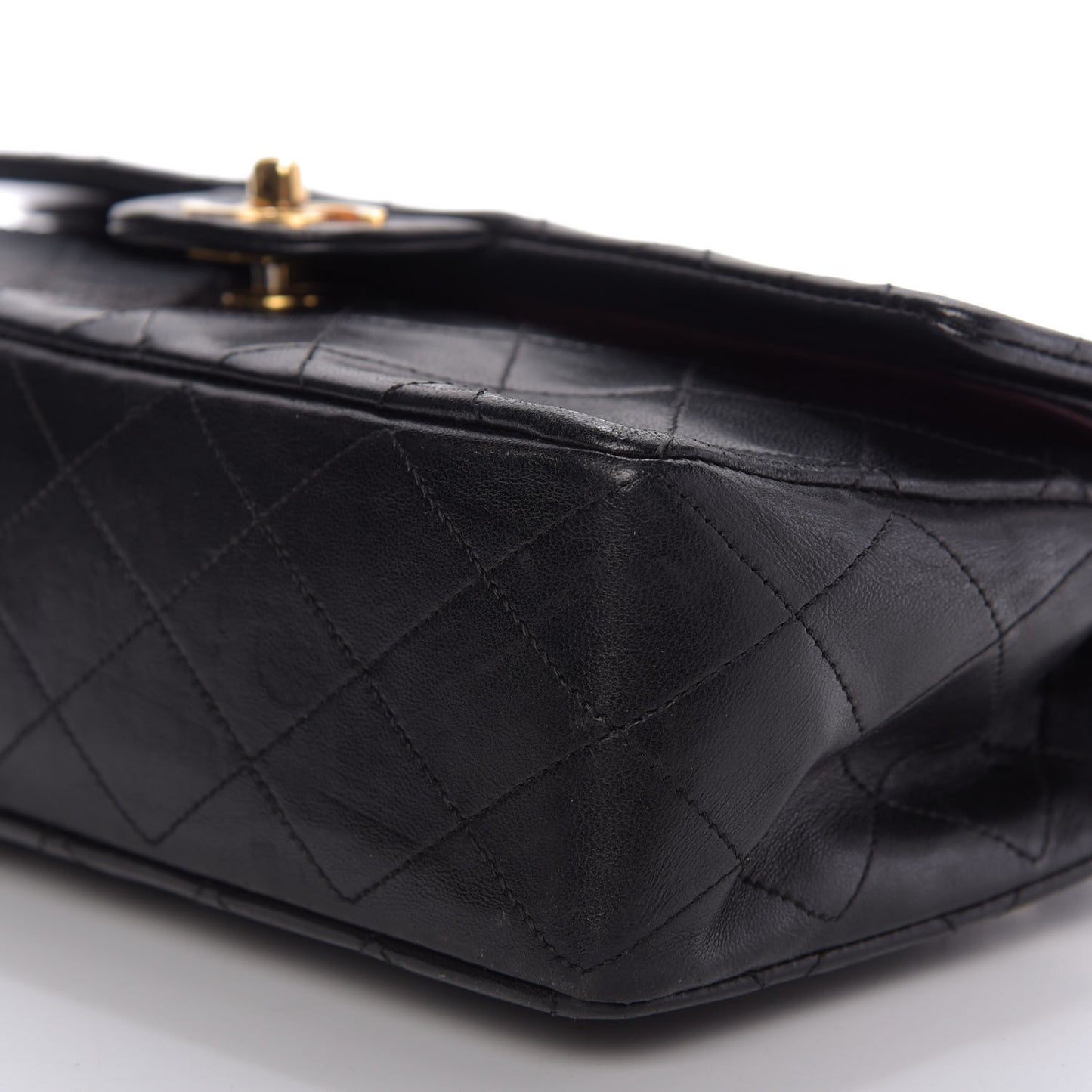 Lambskin Quilted Small Double Flap Black