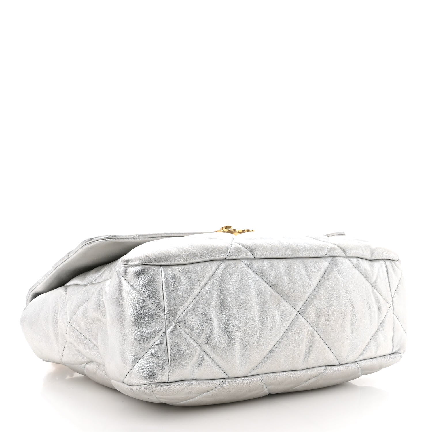 Chanel Metallic Lambskin Quilted Large Chanel 19 Flap Silver 4 of 16