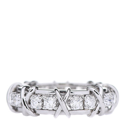 Tiffany Platinum Diamond Schlumberger Sixteen Stone Ring 54 6.75 3 of 7