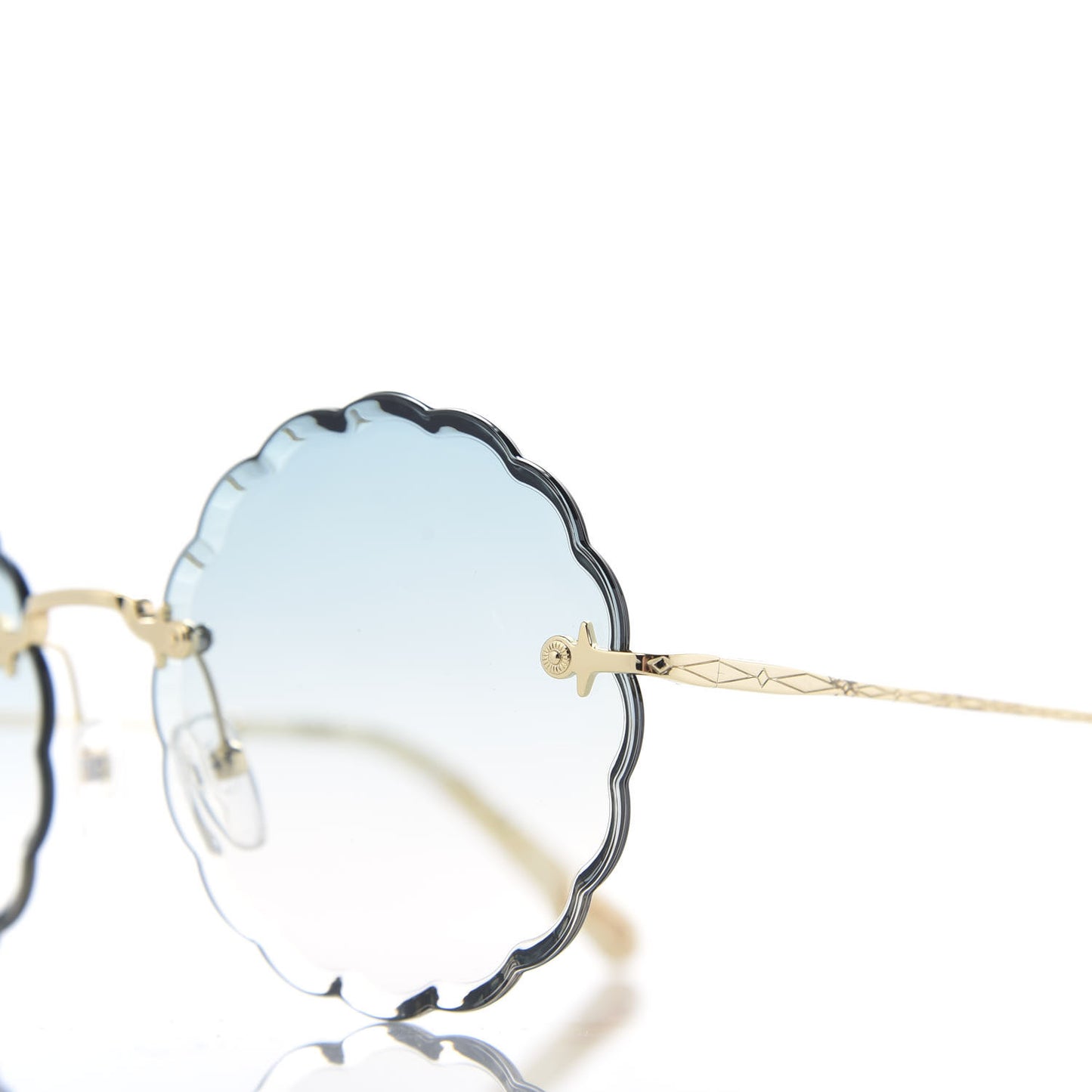 Rosie Bevelled Round Sunglasses CE142S Gold Gradient Blue