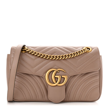 Gucci Calfskin Matelasse Small GG Marmont Shoulder Bag Porcelain Rose 1 of 10