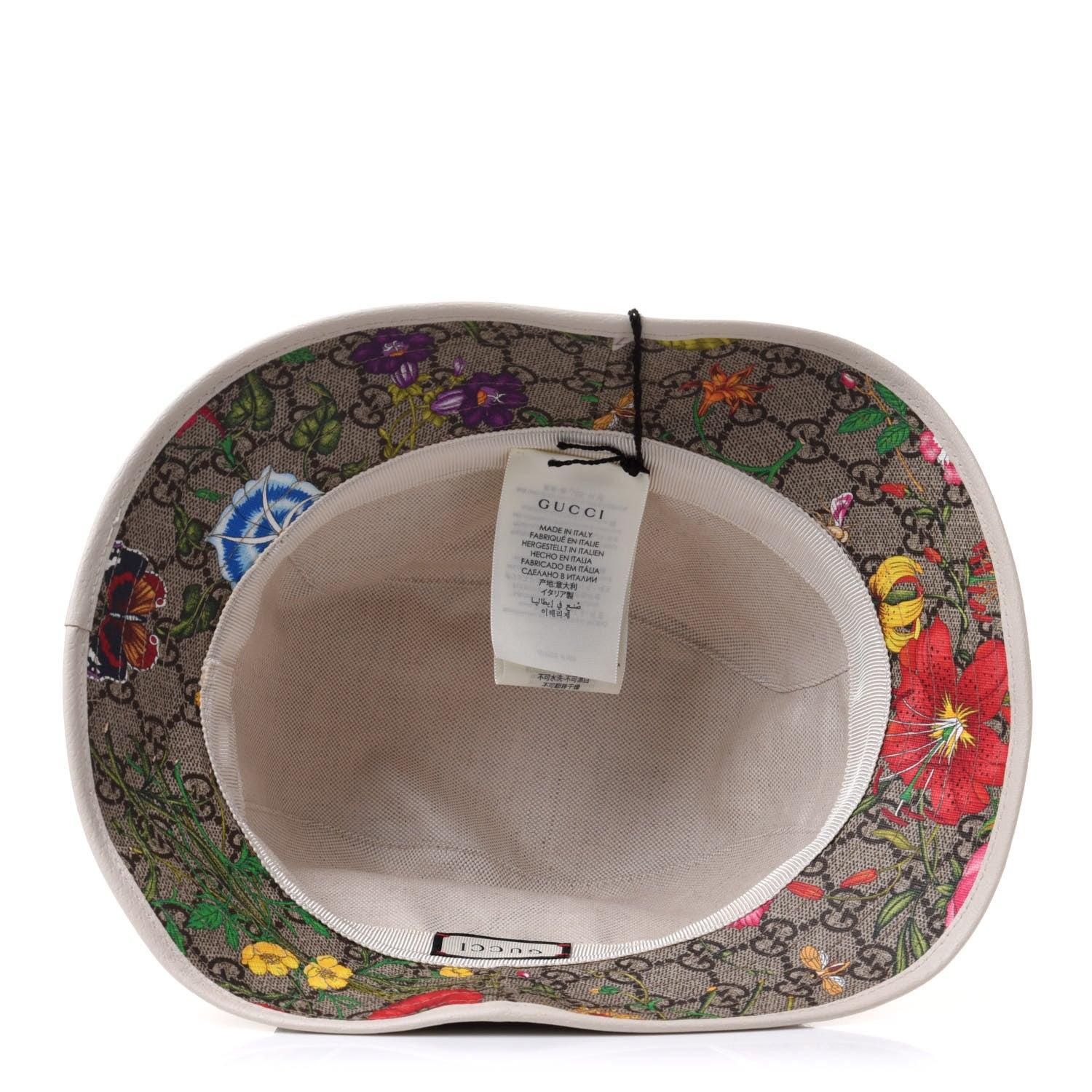 Gucci GG Supreme Monogram Flora Fedora Hat M White 7 of 9