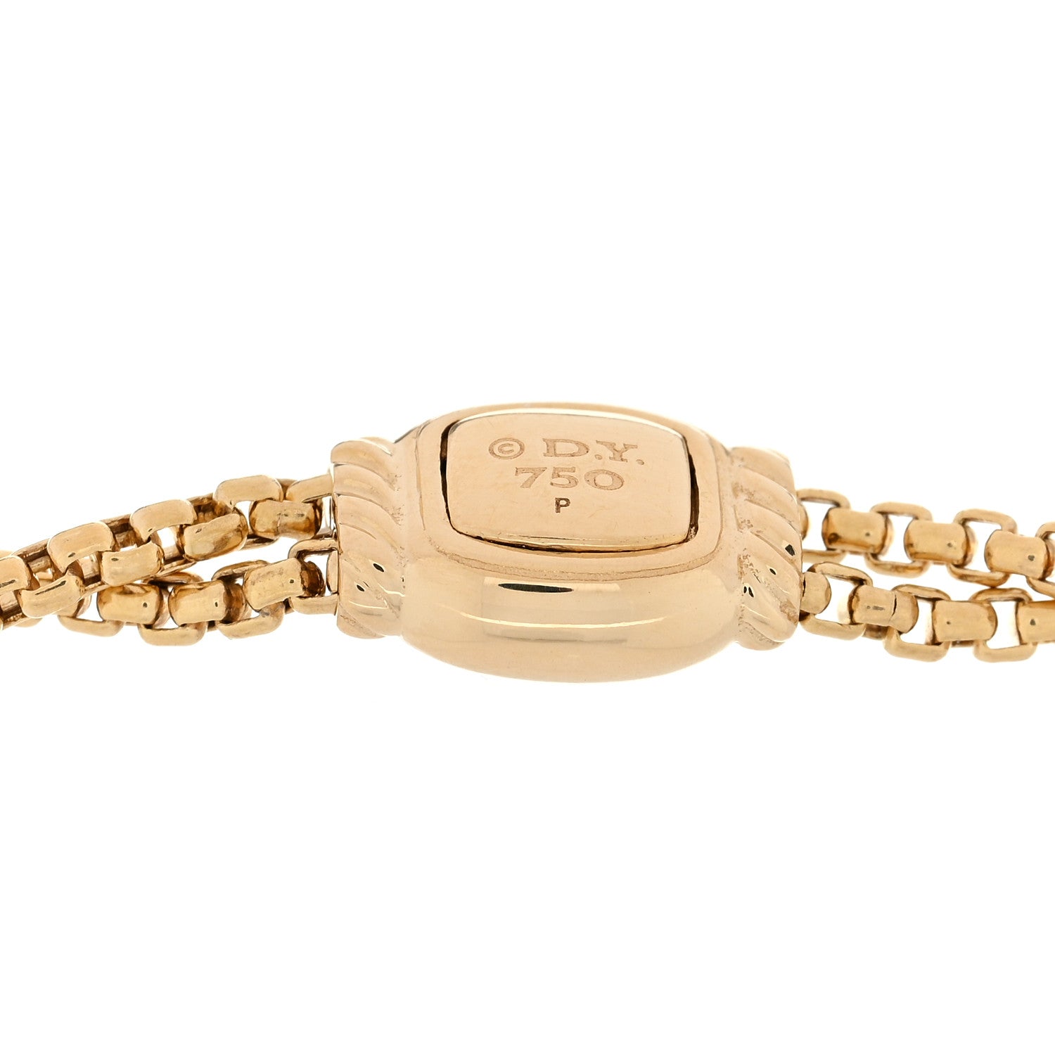 David Yurman 18K Yellow Gold Diamond Petite Pave Cross Chain Bracelet 3 of 3