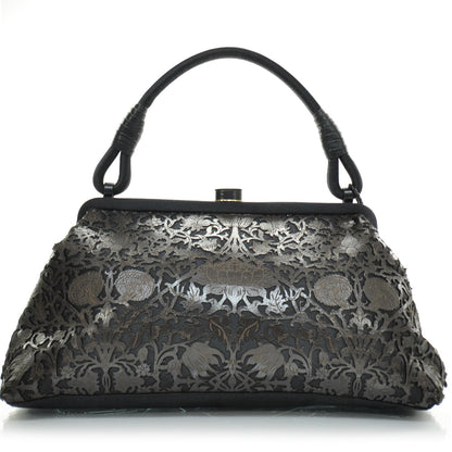 Bottega Veneta Satin Leather Laser Cut Floral Frame Bag 1 of 8