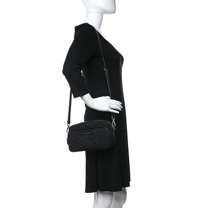 Prada Nylon Tessuto Impuntu Quilted Crossbody Bag Black 2 of 10