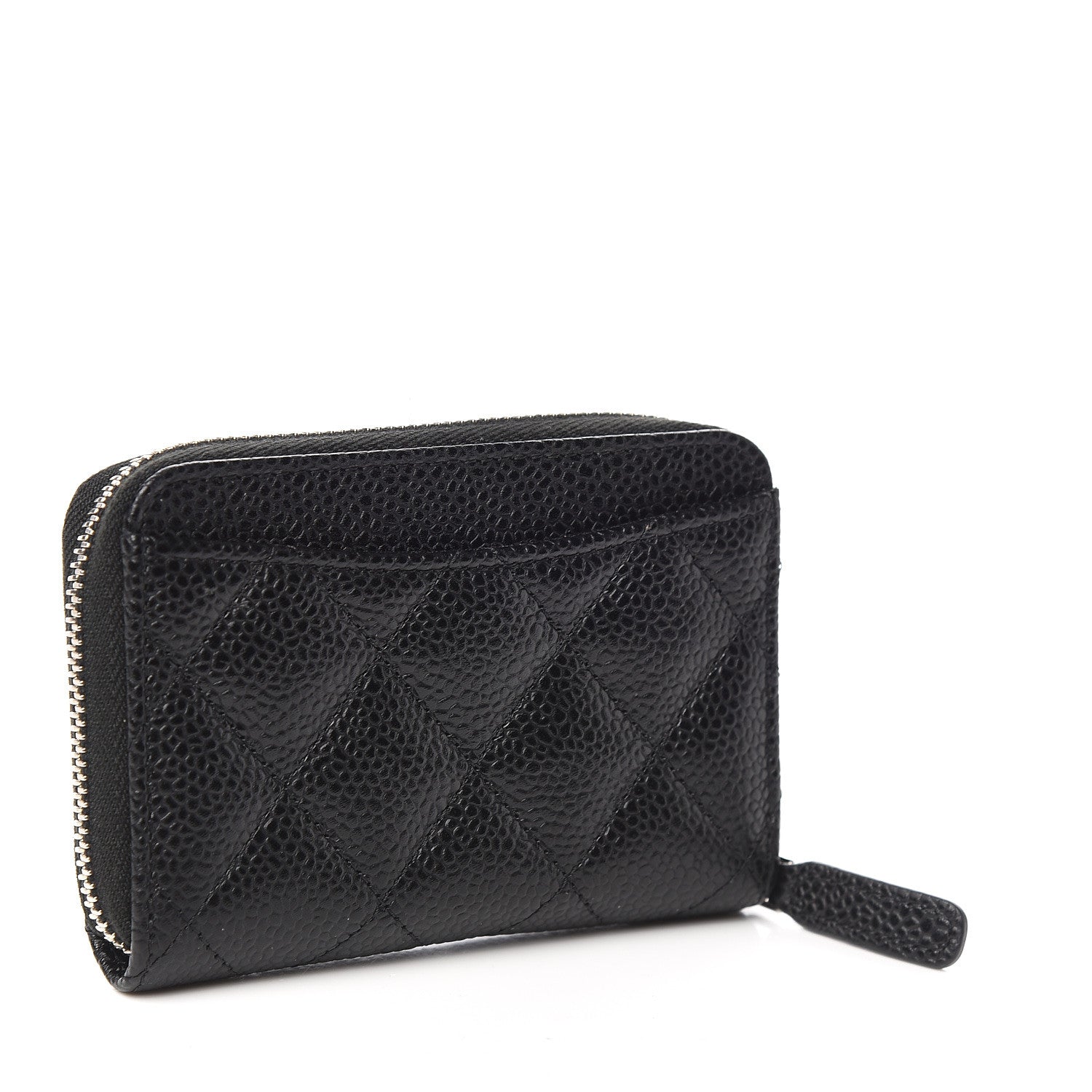 Chanel Caviar Quilted Zip Coin Purse Black 3 of 8