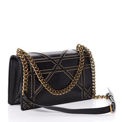 Christian Dior Lambskin Studded Medium Diorama Flap Bag Black 3 of 9