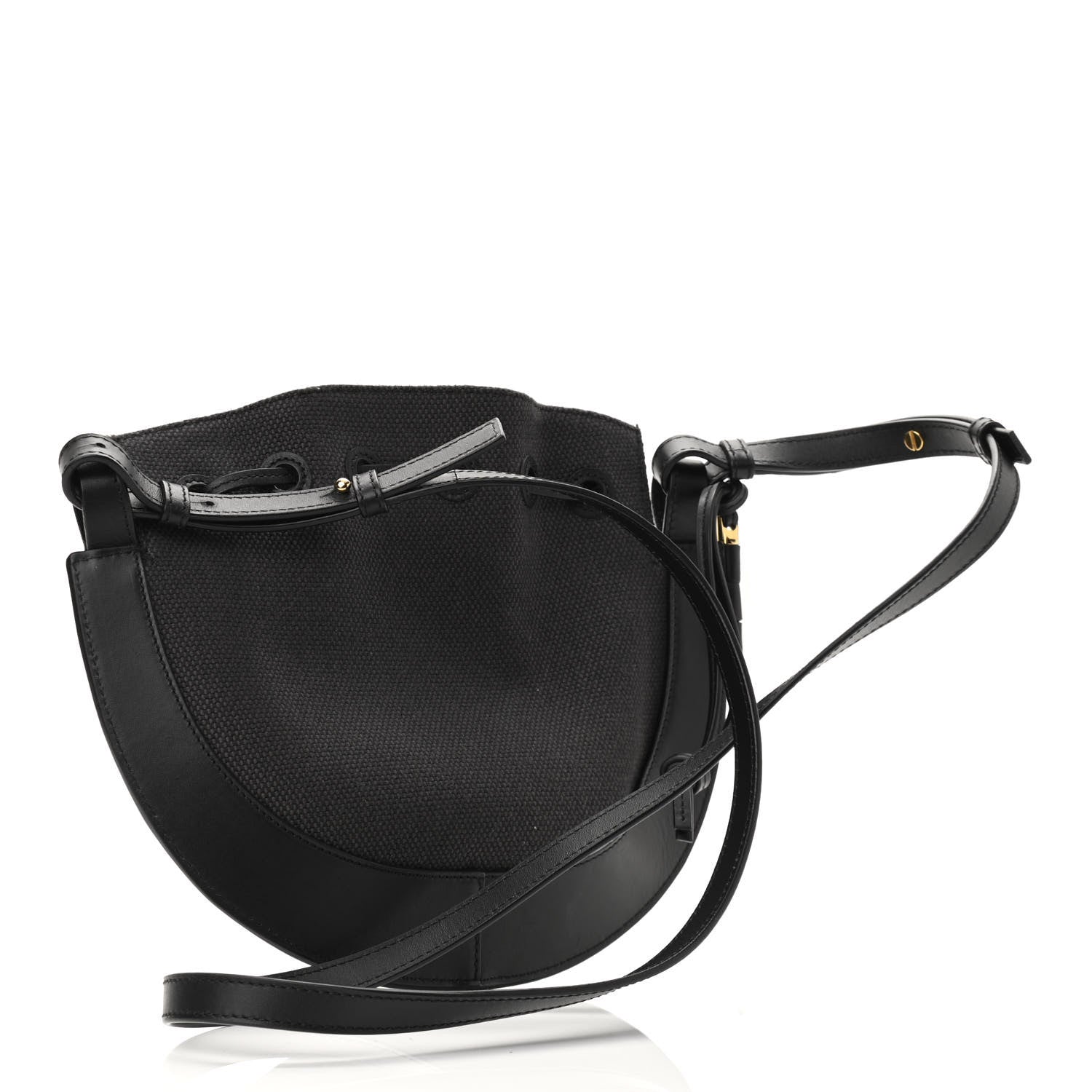 Loewe Canvas Nappa Anagram Small Horseshoe Bag Anthracite Black 3 of 10