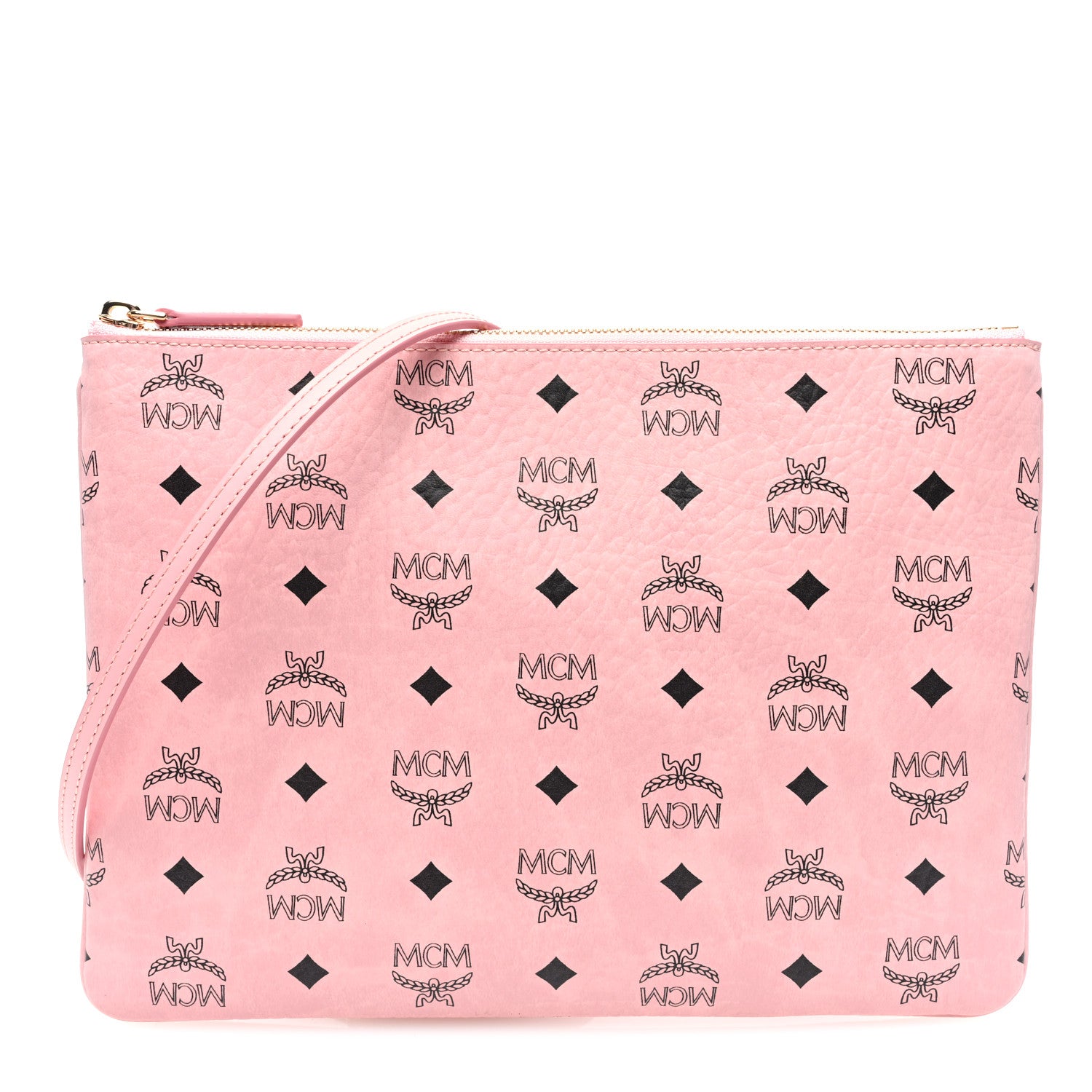 MCM Visetos Medium Crossbody Pouch Soft Pink 1 of 9