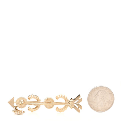 Chanel Pearl Crystal Queen of France Brooch Gold 2 of 3