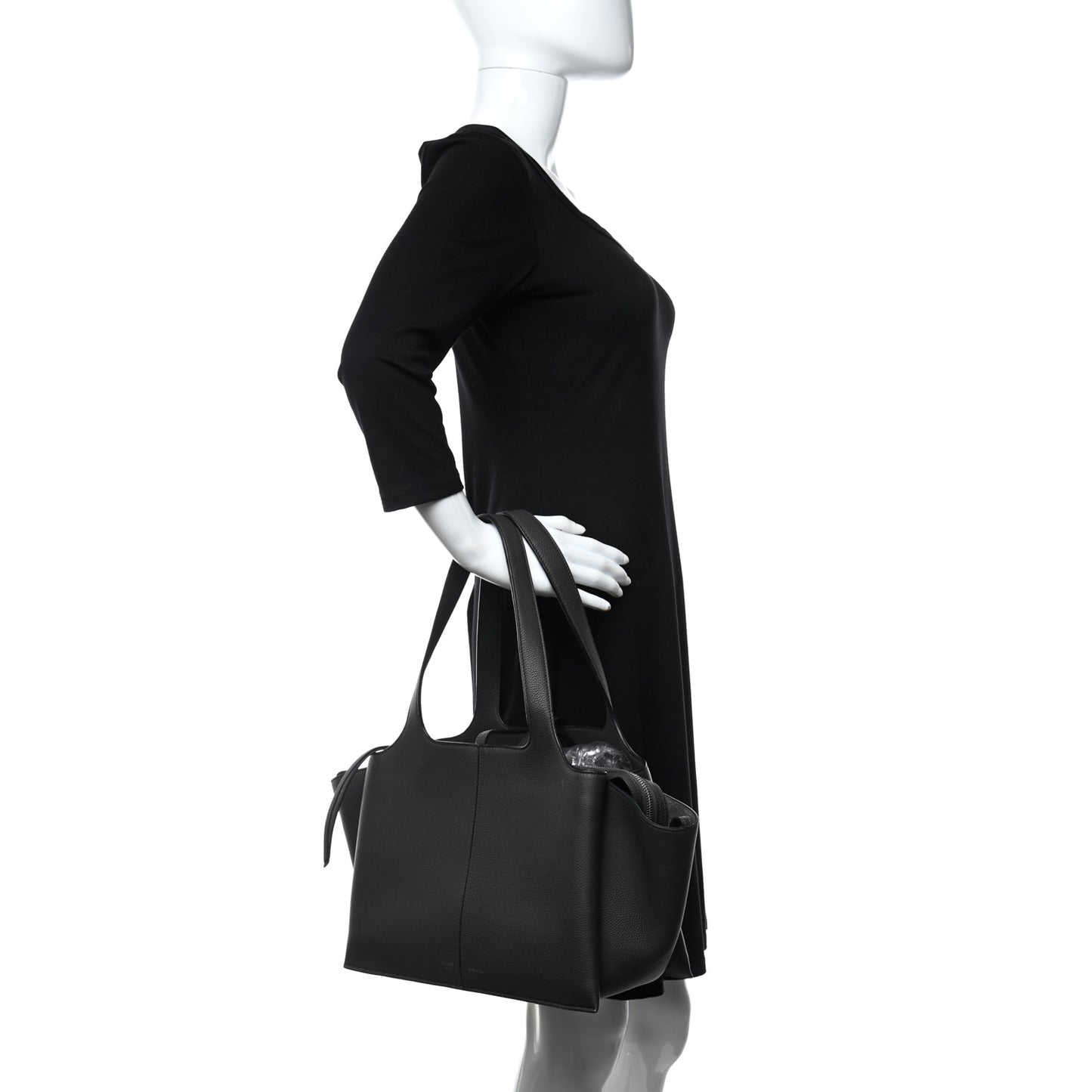 Baby Grained Calfskin Small Tri-Fold Bag Anthracite