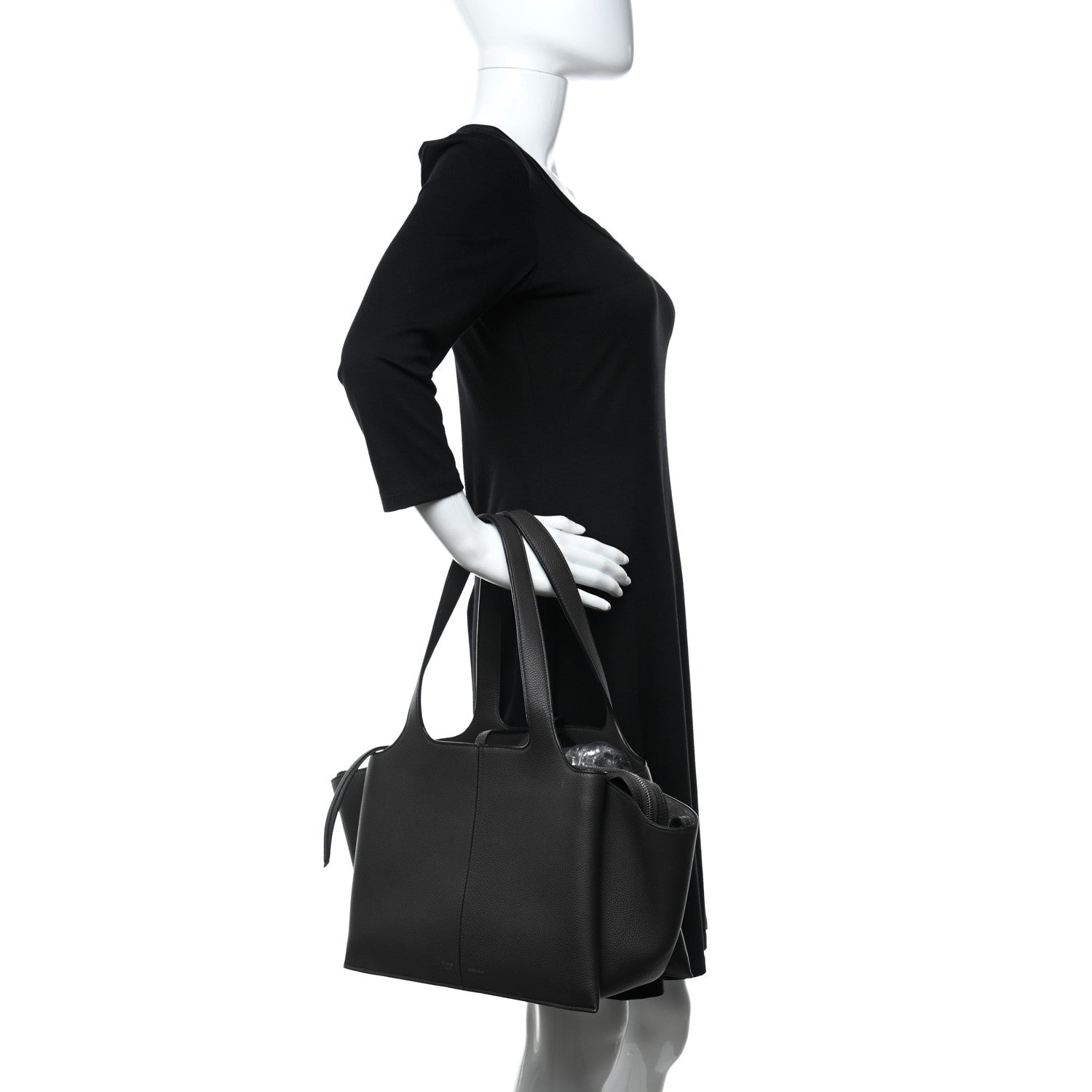 Celine Baby Grained Calfskin Small Tri-Fold Bag Anthracite 2 of 8