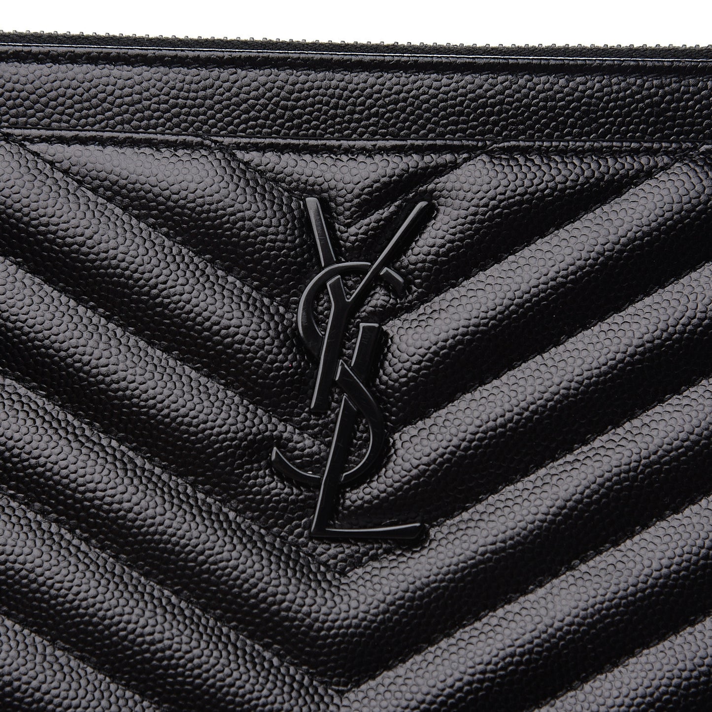 Grain De Poudre Chevron Monogram Bill Pouch Black