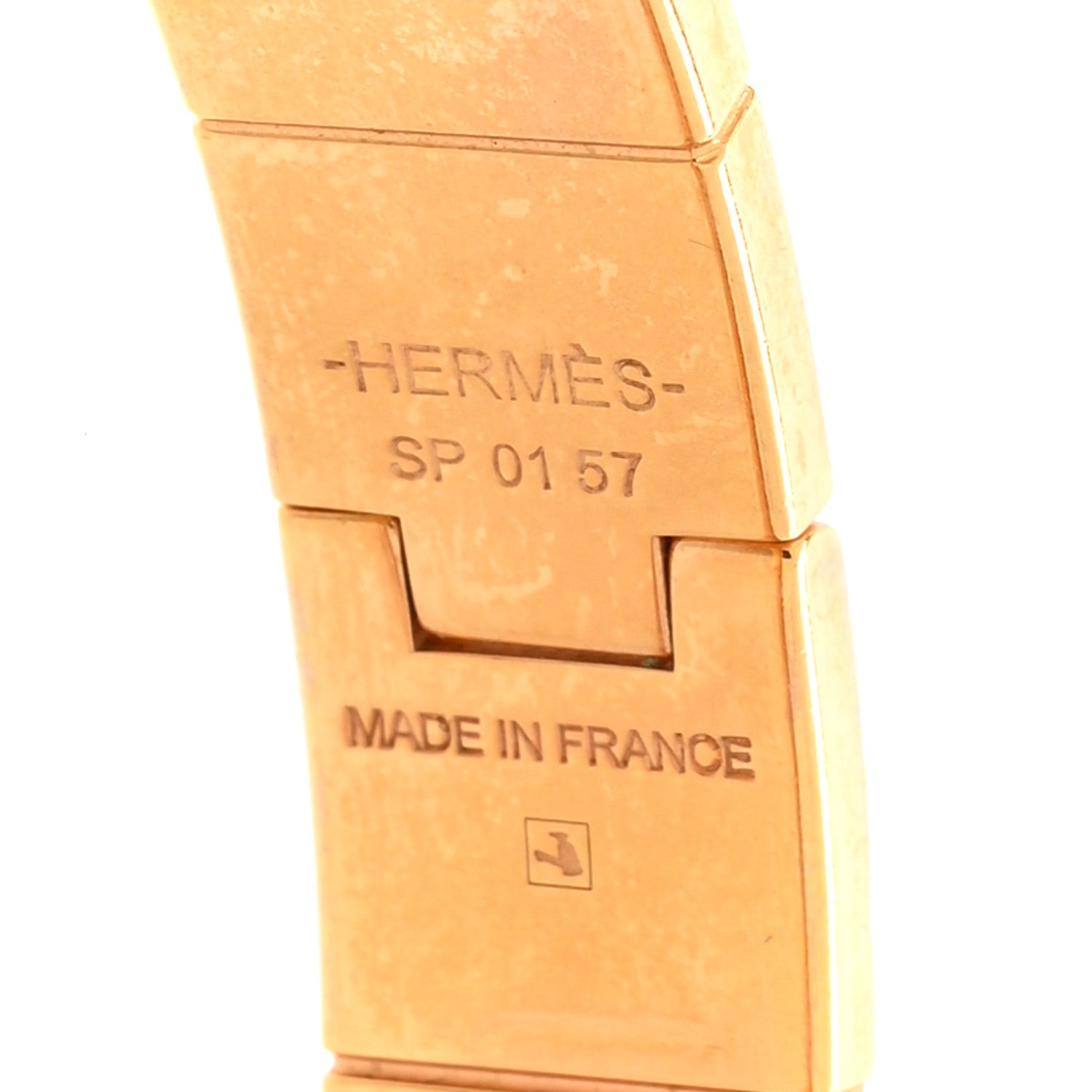 Hermes Enamel Charniere Uni Narrow Hinged Bracelet S Rose Candeur 4 of 5