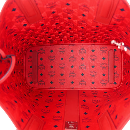 MCM Visetos Medium Liz Reversible Shopper Tote Ruby Red 10 of 18