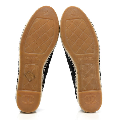 Chanel Suede Pearl CC Espadrilles 39 Black 5 of 11