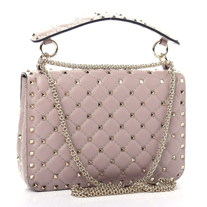 Valentino Garavani Lambskin Medium Rockstud Spike Shoulder Bag Poudre 3 of 9