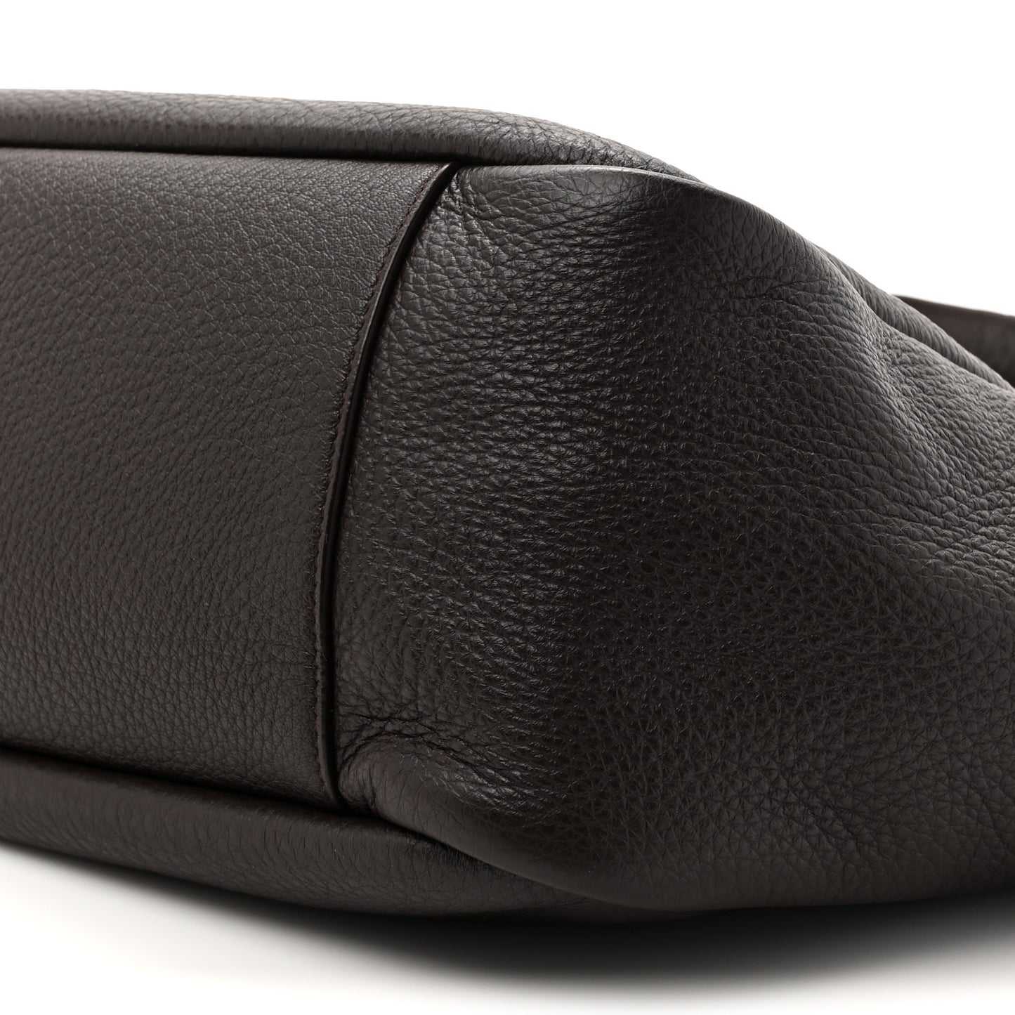 Grained Deerskin Bea Tote Marron Fonce