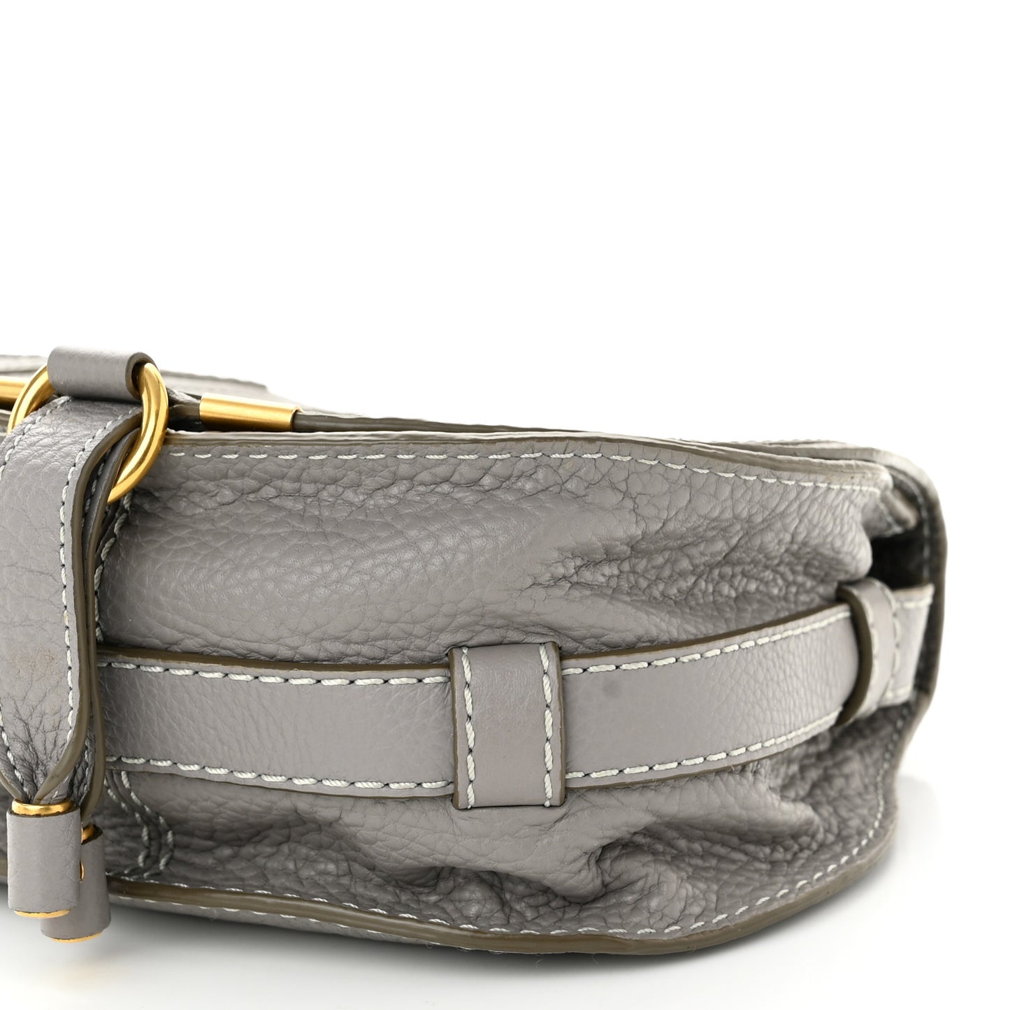 Calfskin Mini Marcie Round Crossbody Bag Cashmere Grey