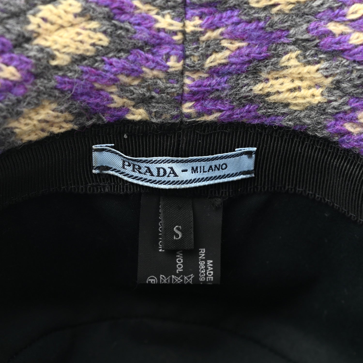 Prada Shetland Chevron Racing Logo Womens Bucket Hat S Grigio 8 of 8