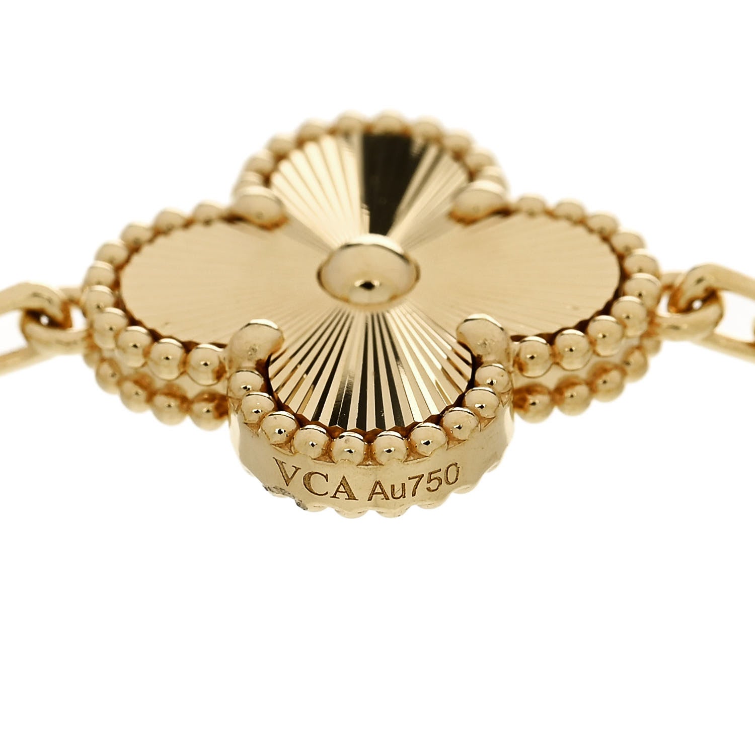 Van Cleef & Arpels 18K Yellow Gold 5 Motifs Guilloche Vintage Alhambra Bracelet 3 of 5