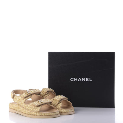 Chanel Braided Fabric Velcro Dad Sandals 39 Beige 13 of 13