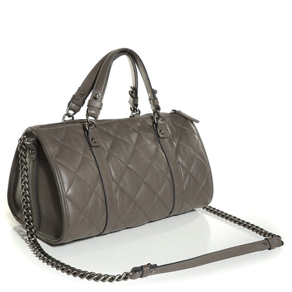 Chanel Calfskin Quilted Small Casual Riviera Bowling Bag Grey 3 of 8
