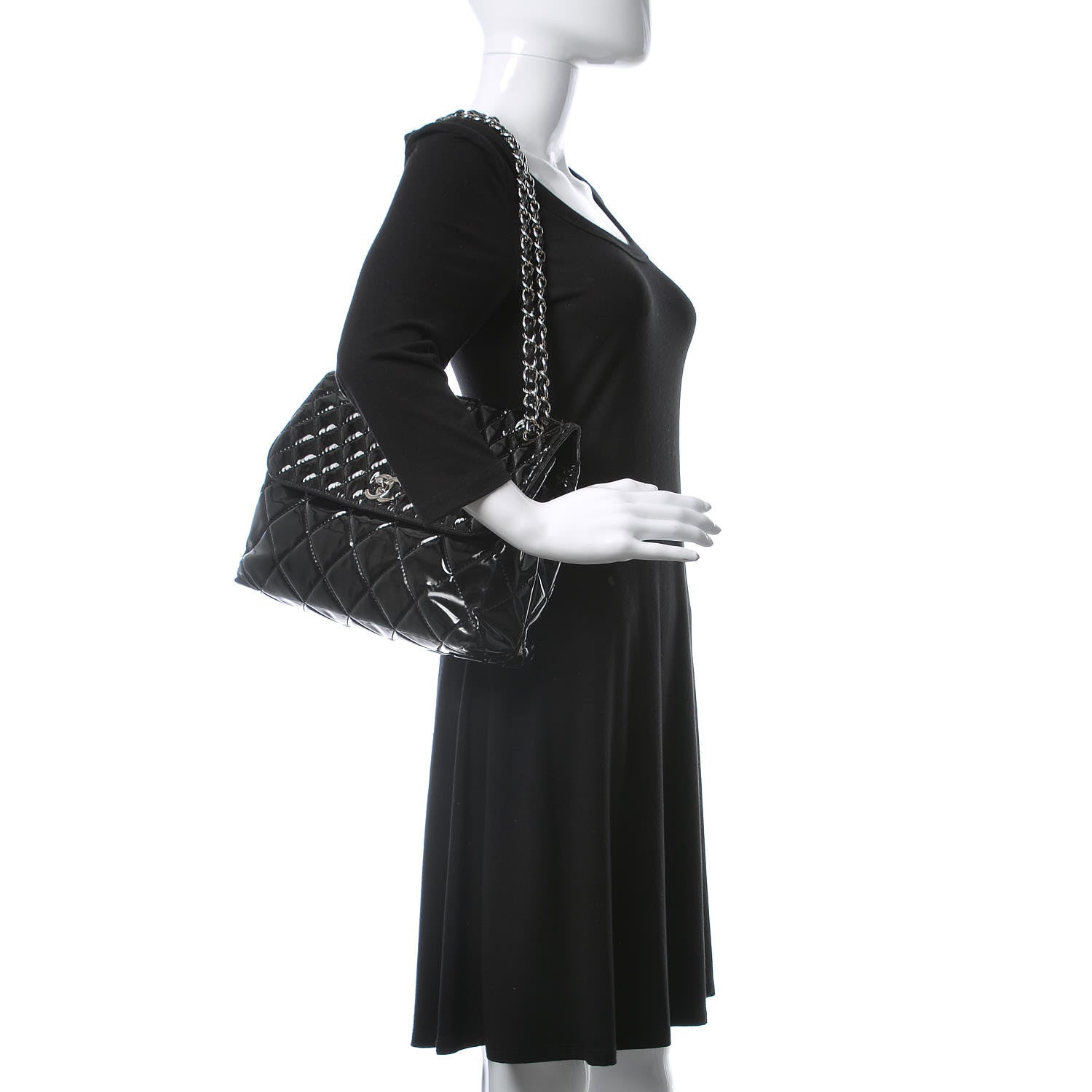 Chanel Vinyl Quilted In the Business Flap Bag Black 2 of 17