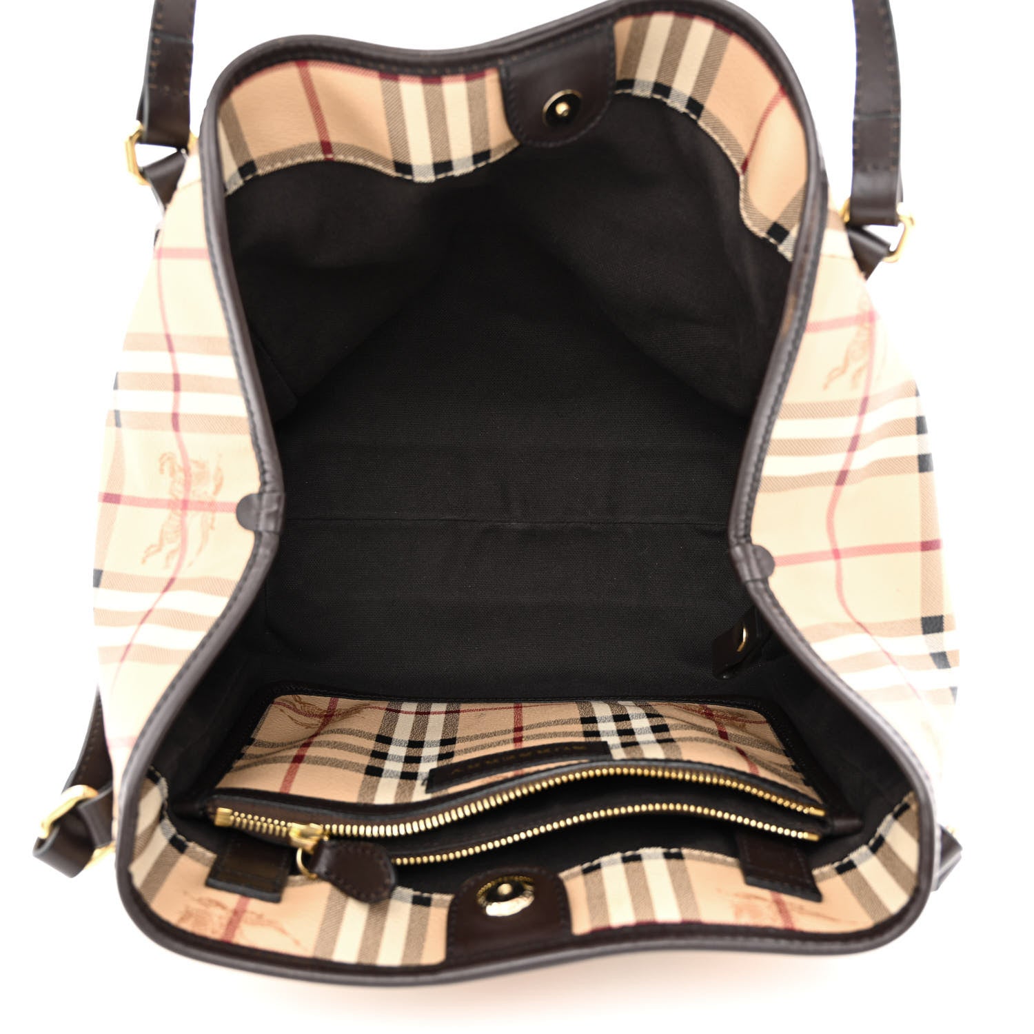 Burberry Haymarket Check Small Canterbury Tote Chocolate 5 of 12