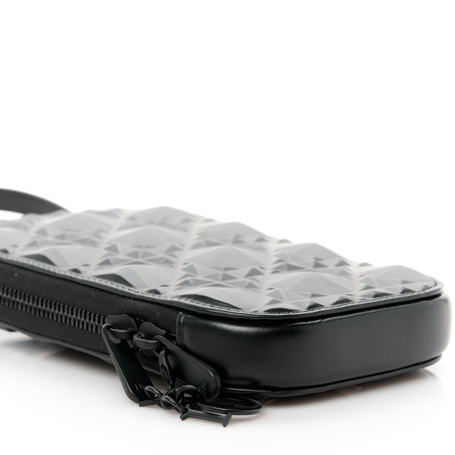 Christian Dior Calfskin Cannage Diamond Cannage Phone Holder Black 9 of 10
