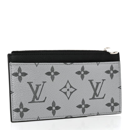 Louis Vuitton Metallic Taigarama Coin Card Holder Gunmetal Grey Black 3 of 7