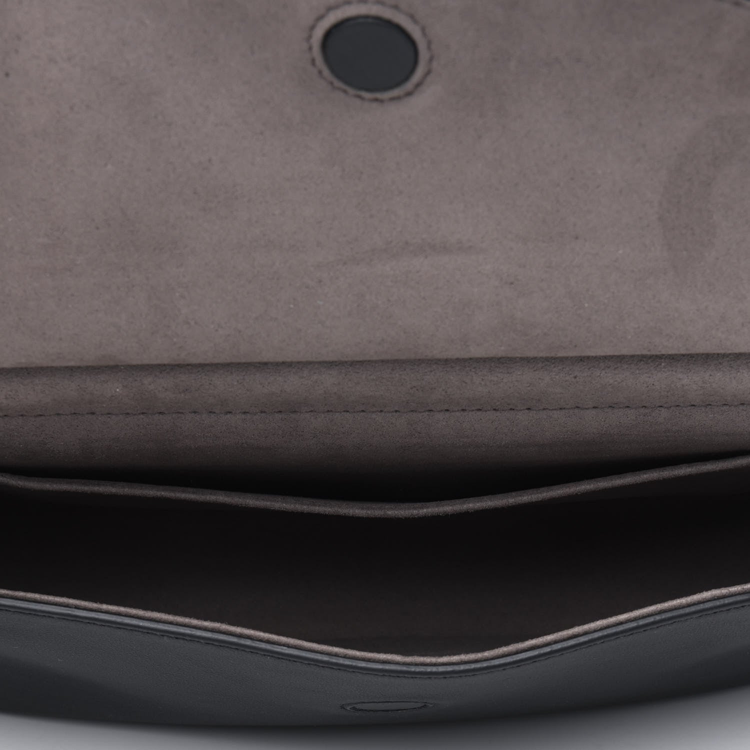 Fendi Vitello Grace Glazed Fabric FF 1974 Double F Shoulder Bag Black Mogano Panna 3 of 5