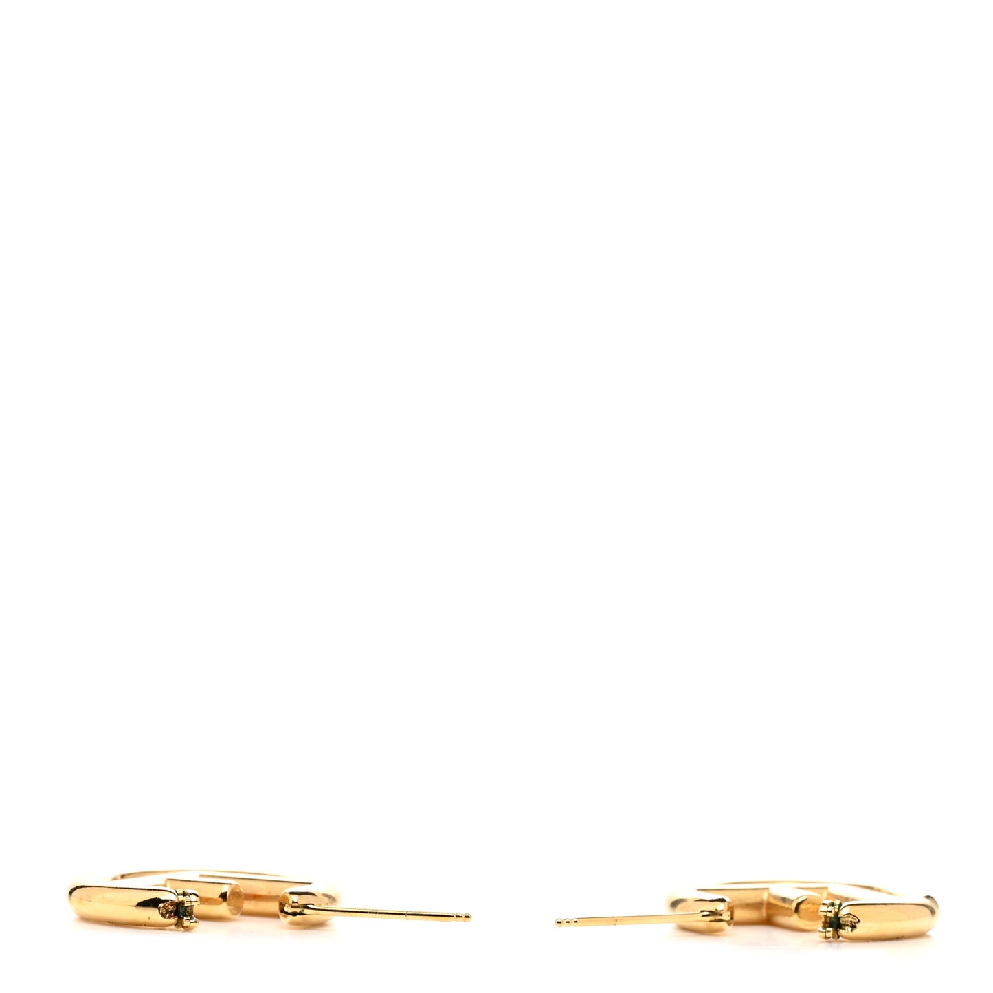 Metal FF Hoop Earrings Gold