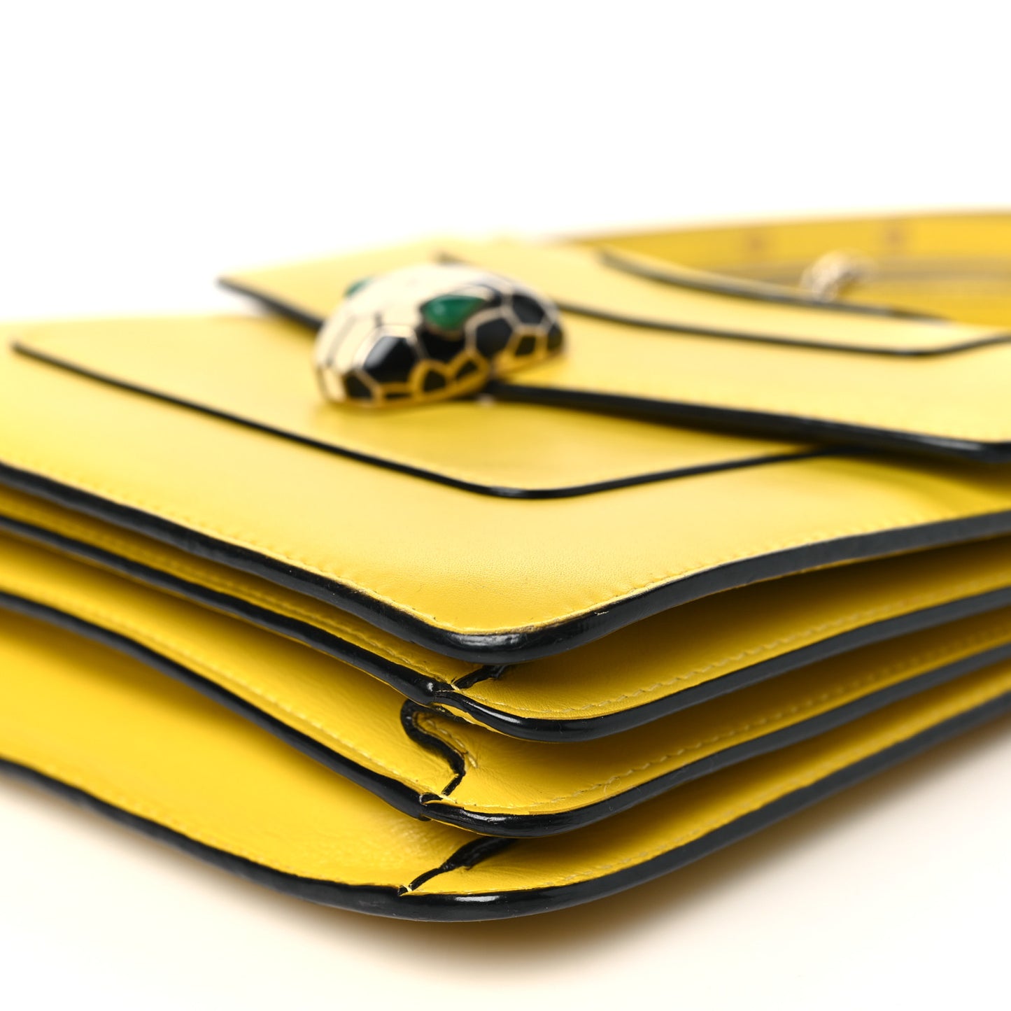 Calfskin Serpenti Forever Top Handle Yellow