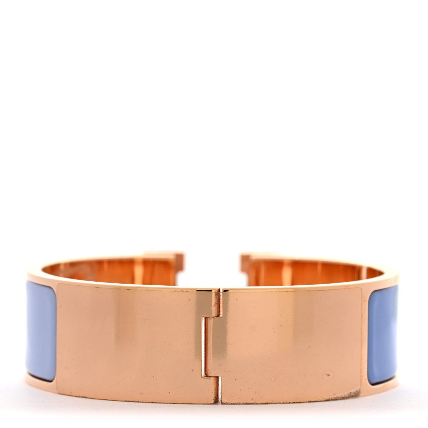 Hermes Enamel Wide Clic Clac H Bracelet GM Bleu Lavande Bleu Lupin 3 of 5