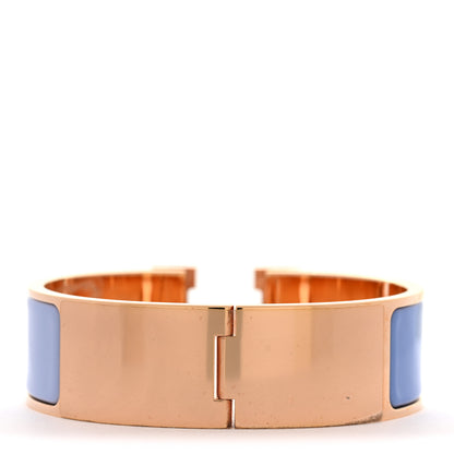 Hermes Enamel Wide Clic Clac H Bracelet GM Bleu Lavande Bleu Lupin 3 of 5