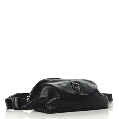 Saint Laurent Lambskin Monogram Belt Bag Black 4 of 9