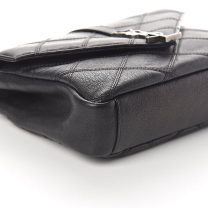 Saint Laurent Calfskin Matelasse Diamond Quilted Monogram Medium College Bag Black 7 of 8