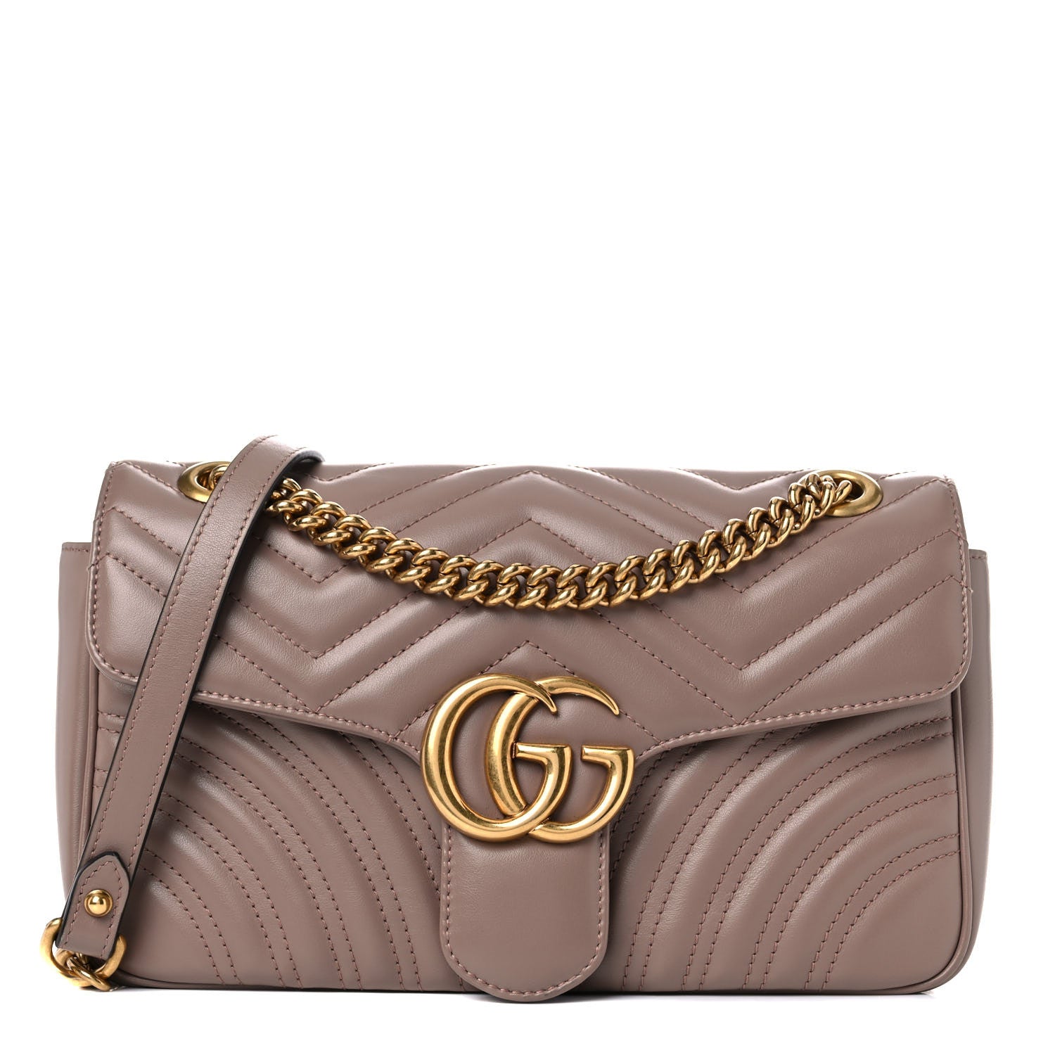 Gucci Calfskin Matelasse Small GG Marmont Shoulder Bag Porcelain Rose 1 of 11