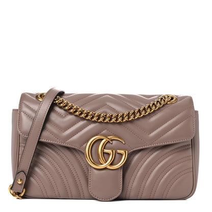 Gucci Calfskin Matelasse Small GG Marmont Shoulder Bag Porcelain Rose 1 of 11