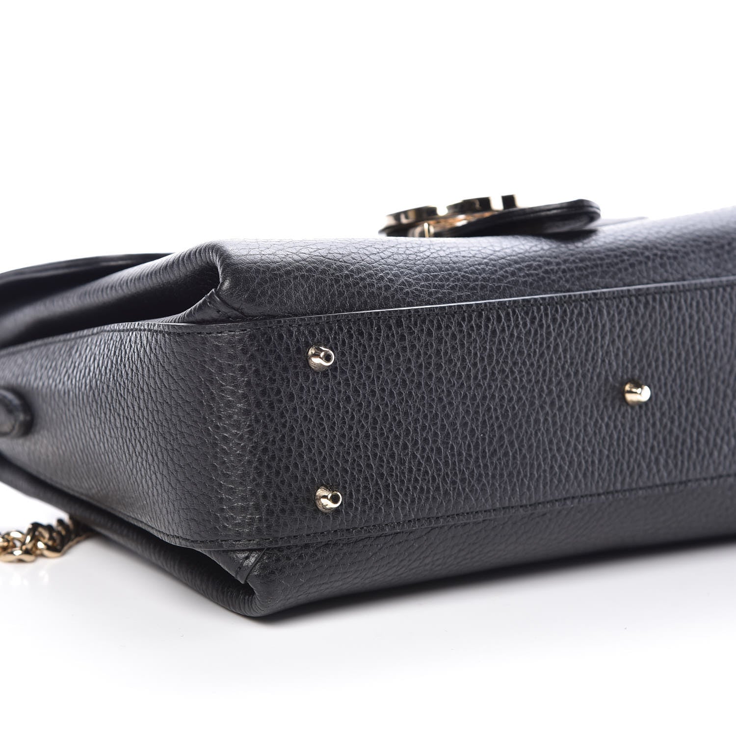Gucci Dollar Calfskin Interlocking G Top Handle Shoulder Bag Black 8 of 11