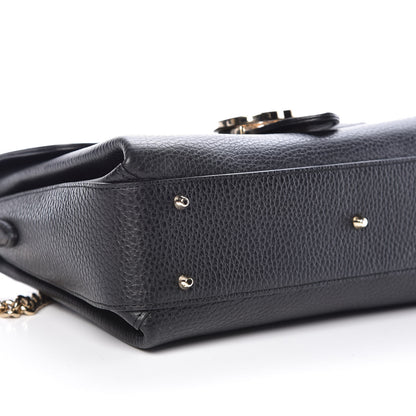 Gucci Dollar Calfskin Interlocking G Top Handle Shoulder Bag Black 8 of 11