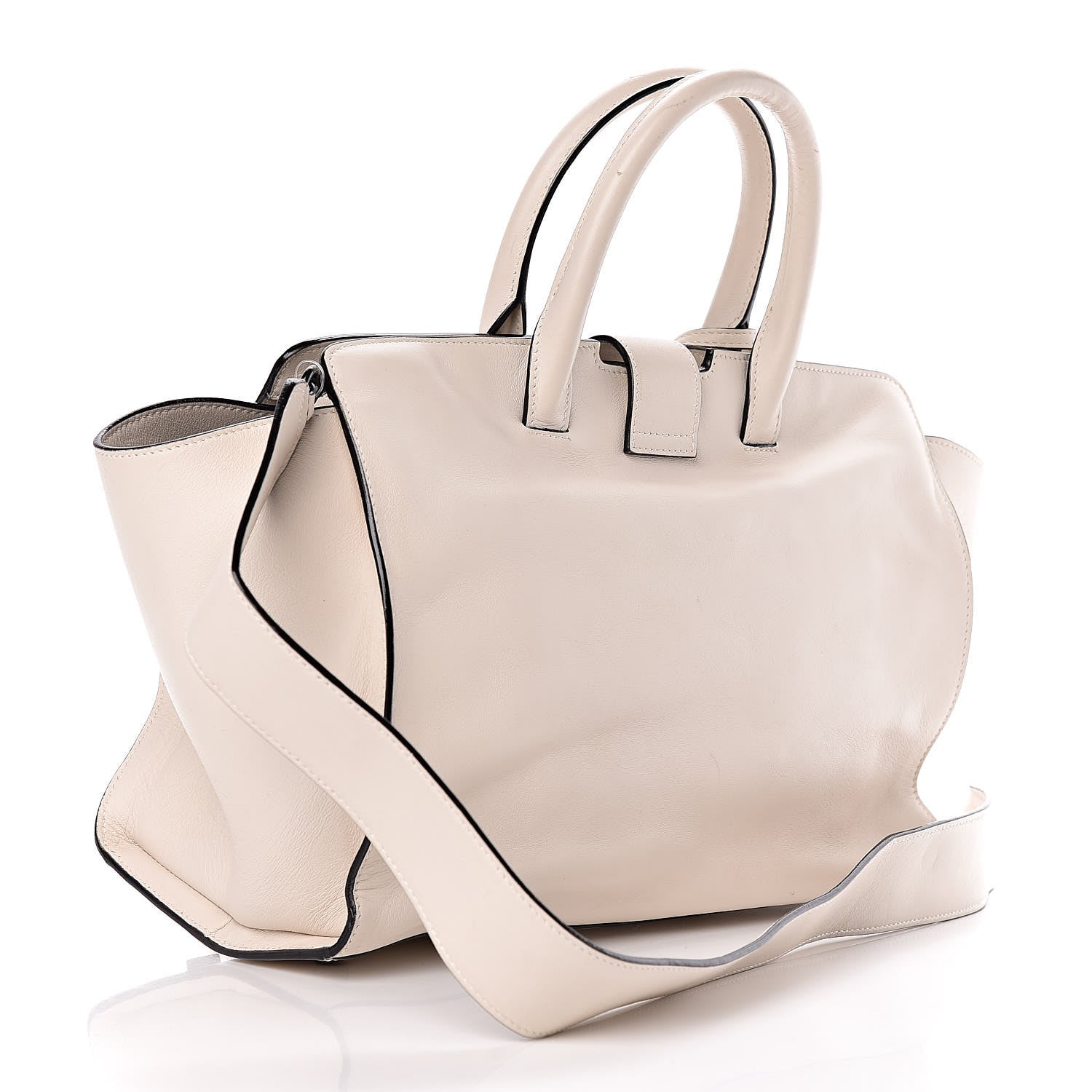 Saint Laurent Calfskin Small Monogram Cabas Dove White 3 of 15