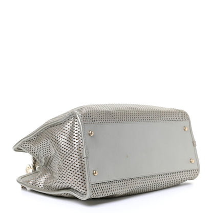 Chanel Metallic Calfskin Perforated Up In The Air Tote Silver 3 of 6