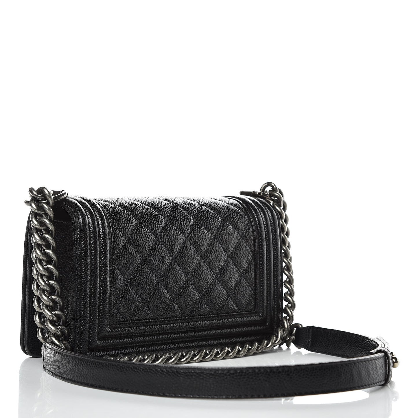 Caviar Quilted Small Boy Flap Black