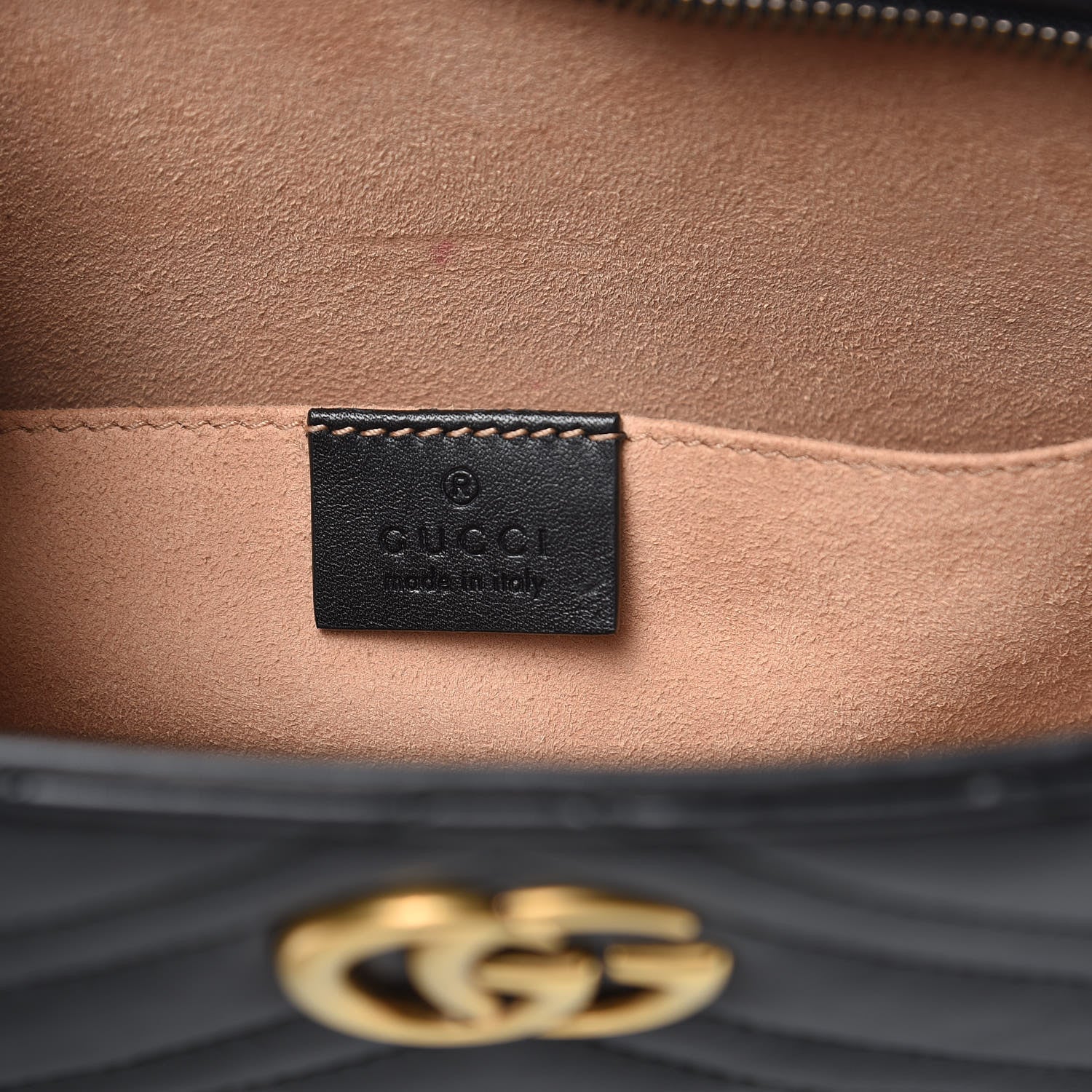 Gucci Calfskin Matelasse Chevron Heart GG Marmont Clutch Black 6 of 14