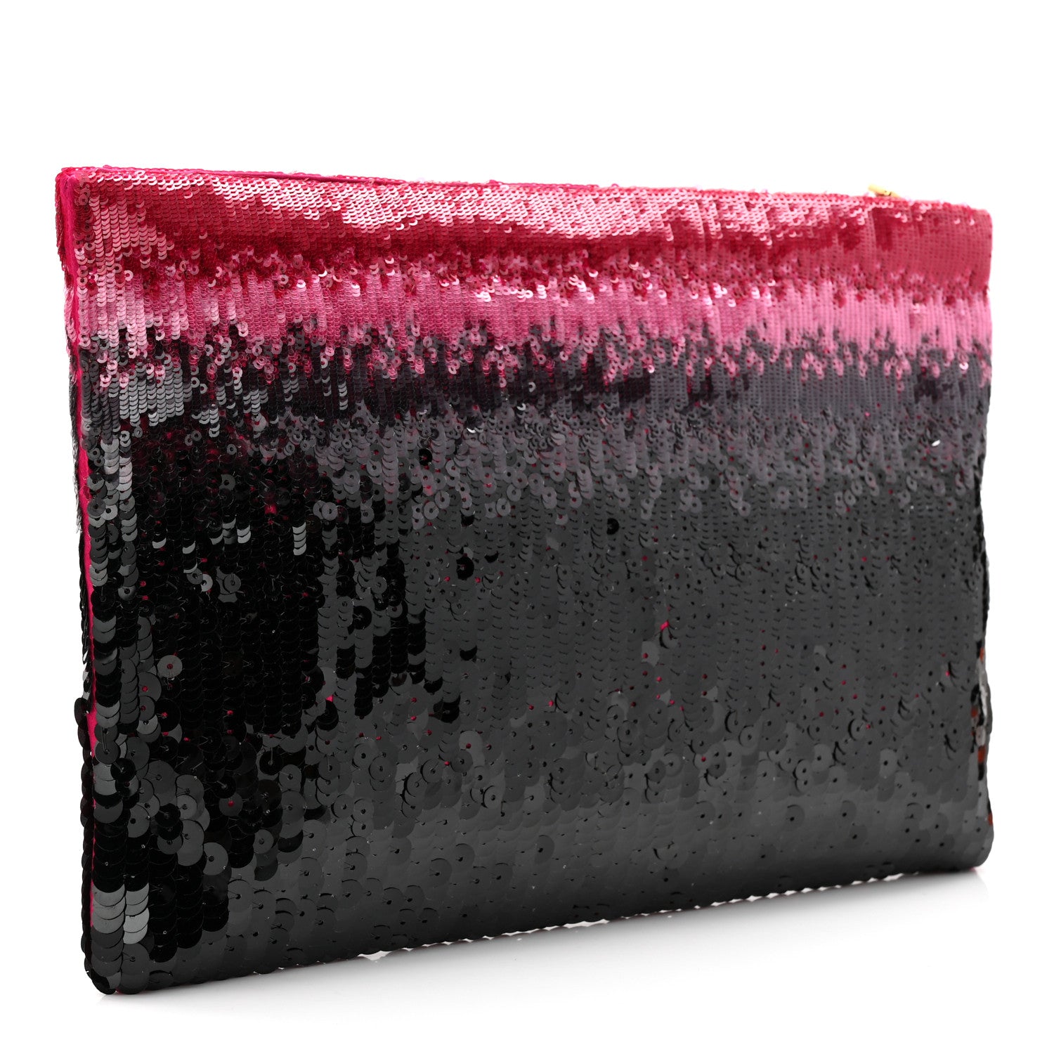 Prada Sequin Ombre Clutch Black Pink Red 3 of 6