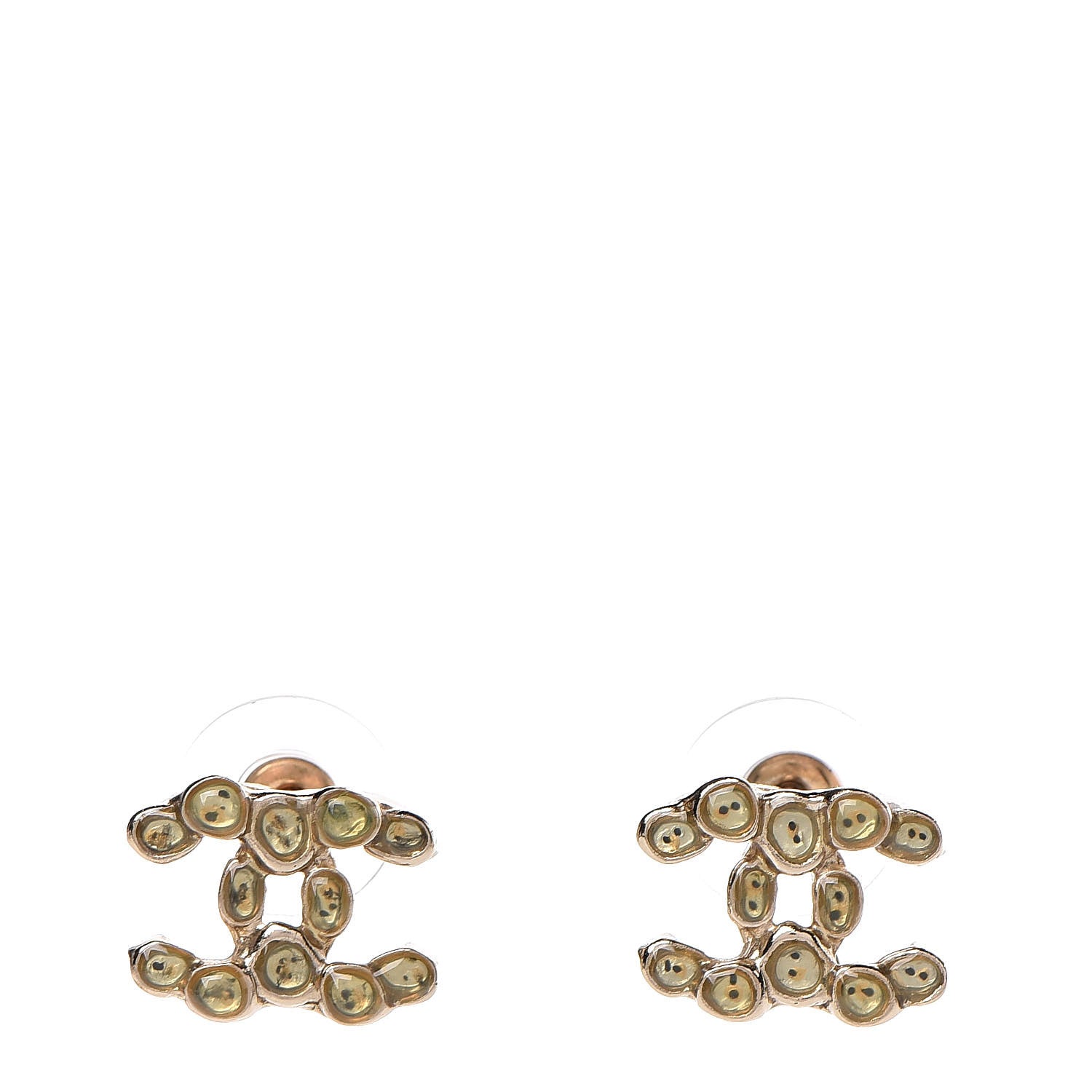 Chanel Gripoix CC Earrings Gold 1 of 5