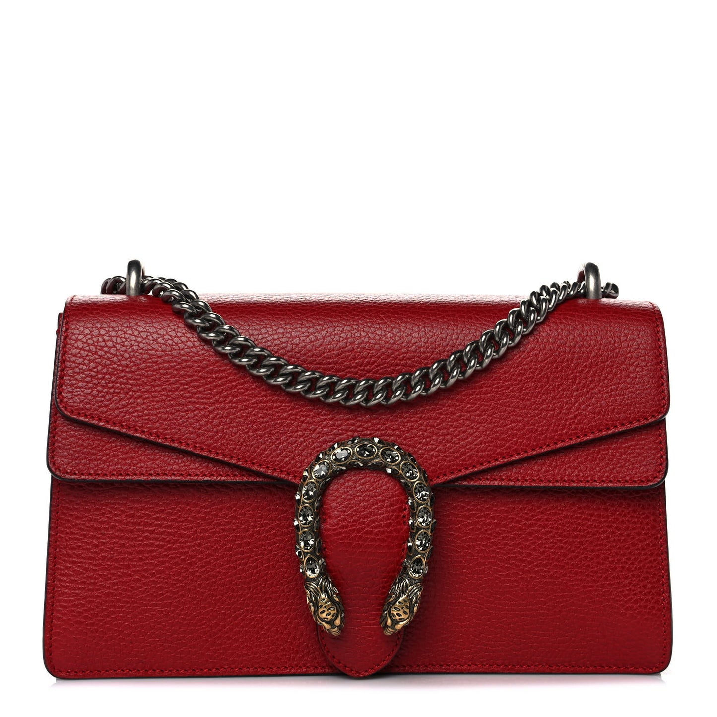 Dollar Calfskin Swarovski Crystal Small Dionysus Shoulder Bag Hibiscus Red